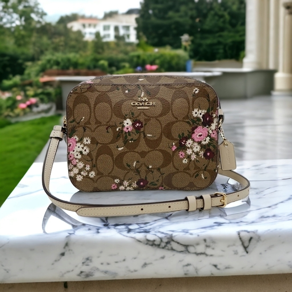 Coach Evergreen Floral Camera Bag Crossbody